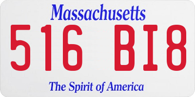 MA license plate 516BI8