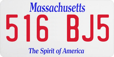 MA license plate 516BJ5