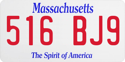 MA license plate 516BJ9