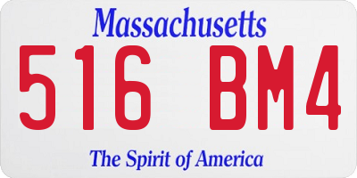 MA license plate 516BM4