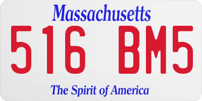 MA license plate 516BM5
