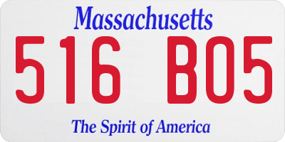 MA license plate 516BO5