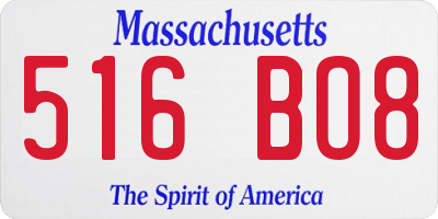 MA license plate 516BO8