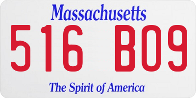MA license plate 516BO9