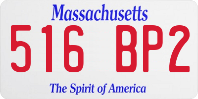 MA license plate 516BP2