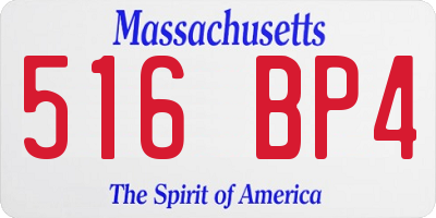 MA license plate 516BP4