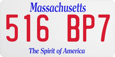 MA license plate 516BP7