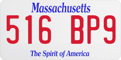 MA license plate 516BP9