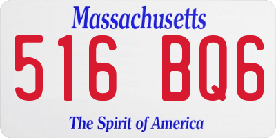 MA license plate 516BQ6
