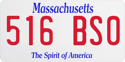 MA license plate 516BS0