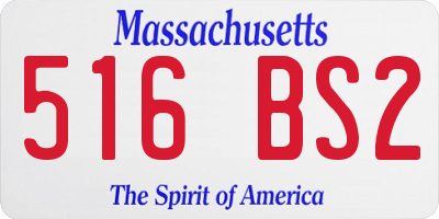 MA license plate 516BS2