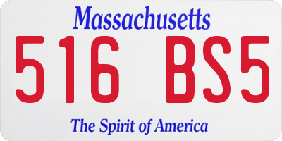 MA license plate 516BS5