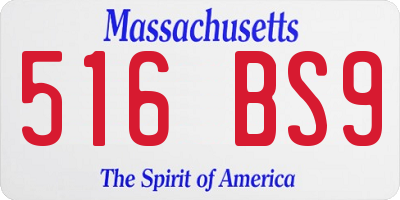 MA license plate 516BS9