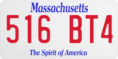 MA license plate 516BT4