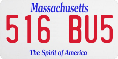 MA license plate 516BU5