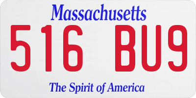 MA license plate 516BU9