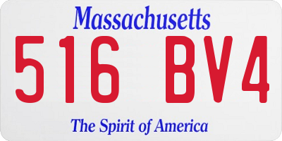 MA license plate 516BV4