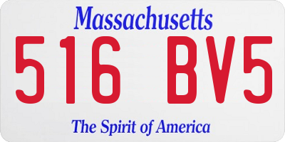 MA license plate 516BV5