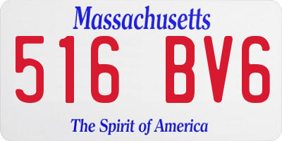 MA license plate 516BV6