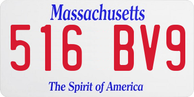 MA license plate 516BV9