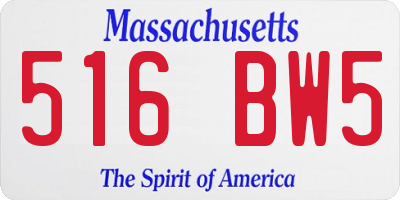 MA license plate 516BW5