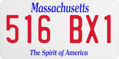 MA license plate 516BX1