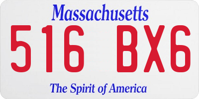 MA license plate 516BX6