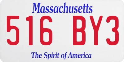 MA license plate 516BY3