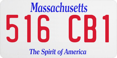 MA license plate 516CB1