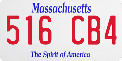 MA license plate 516CB4