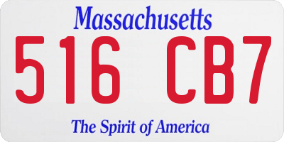 MA license plate 516CB7