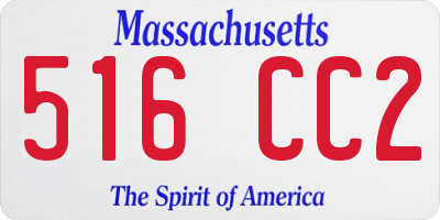 MA license plate 516CC2