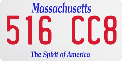 MA license plate 516CC8