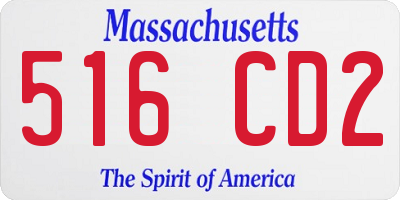 MA license plate 516CD2