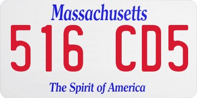 MA license plate 516CD5