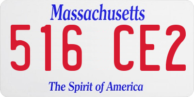 MA license plate 516CE2