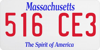 MA license plate 516CE3