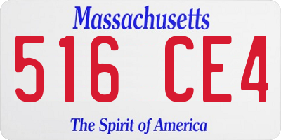 MA license plate 516CE4