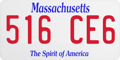MA license plate 516CE6