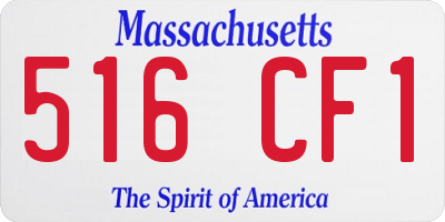 MA license plate 516CF1