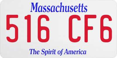 MA license plate 516CF6