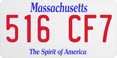 MA license plate 516CF7