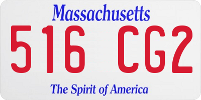 MA license plate 516CG2