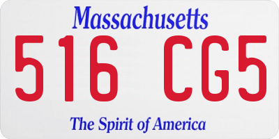 MA license plate 516CG5
