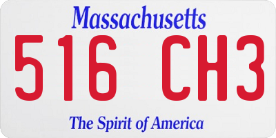 MA license plate 516CH3