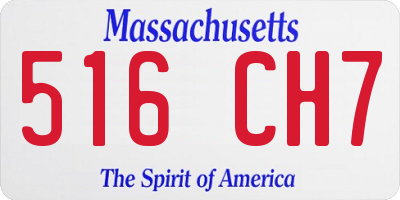 MA license plate 516CH7