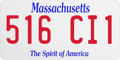 MA license plate 516CI1