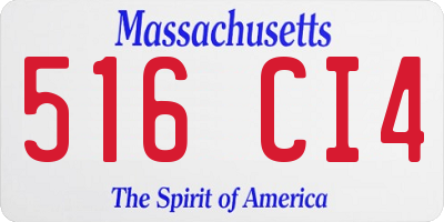 MA license plate 516CI4