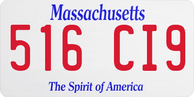 MA license plate 516CI9