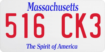 MA license plate 516CK3